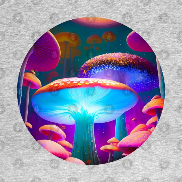 Magical glowing mushrooms by AnnArtshock